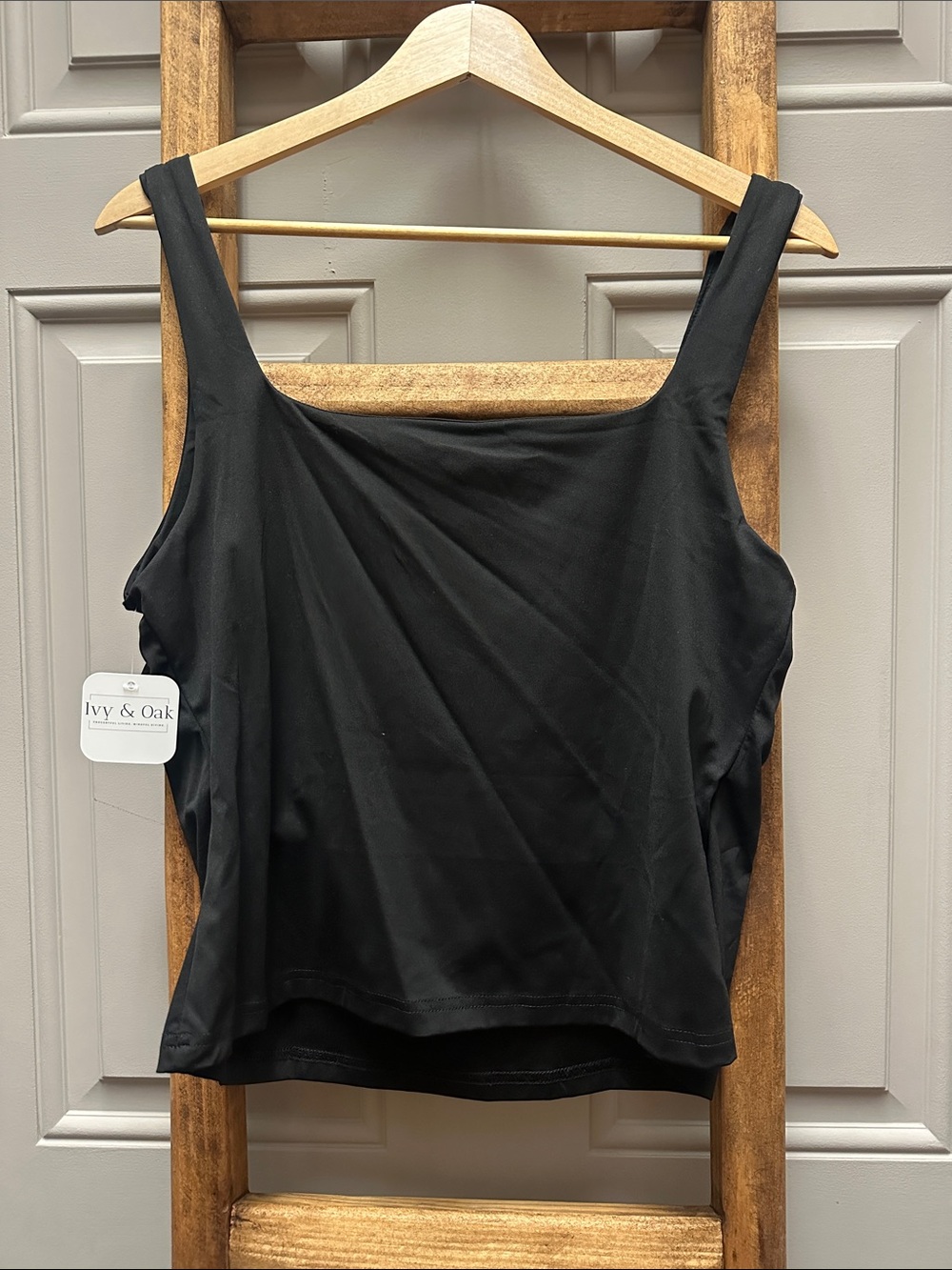 Black Square Neck Tank